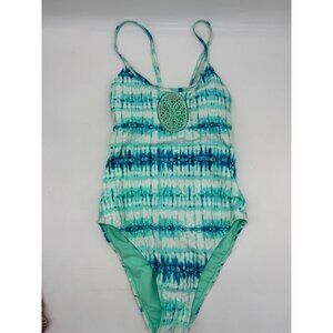 O'rageous 1-Piece Floral Swimsuits Swimwear Bathing Suit Mint Green Women Size S